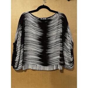 Alberto Makali Cocoon Top Dark Brown Tan Cream Size Large Vintage